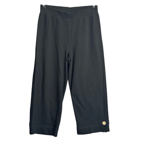 Nomadic Traders Pants - Nomadic Traders Sz S Pull On Black Cropped Pants Button Hem Stretchy Artsy boho